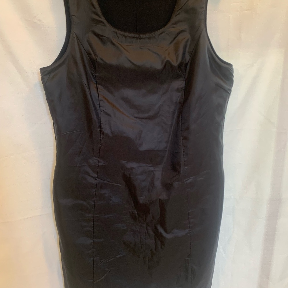 Worthington Pure Wool Classic Shift Black Midi Dress - Picture 10 of 11
